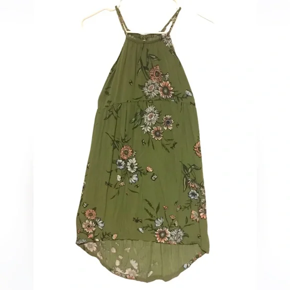 Old Navy | Dresses | Old Navy Girls Medium Size 8 Olive Green Floral Summer  Dress | Poshmark